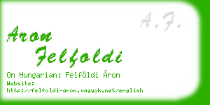 aron felfoldi business card